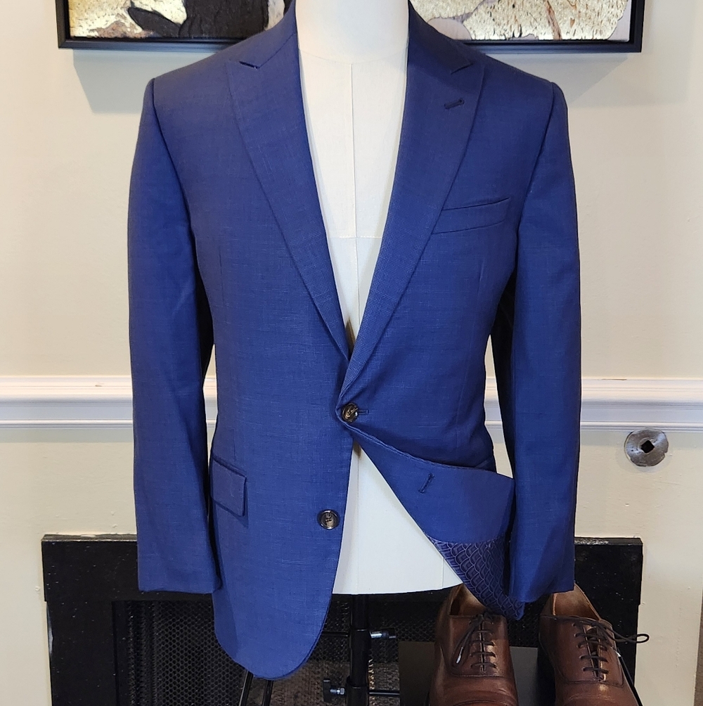 TED BAKER Elegant Blue Men's Blazer Size 42R